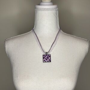 Organza Ribbon & Cord Pendant Necklace